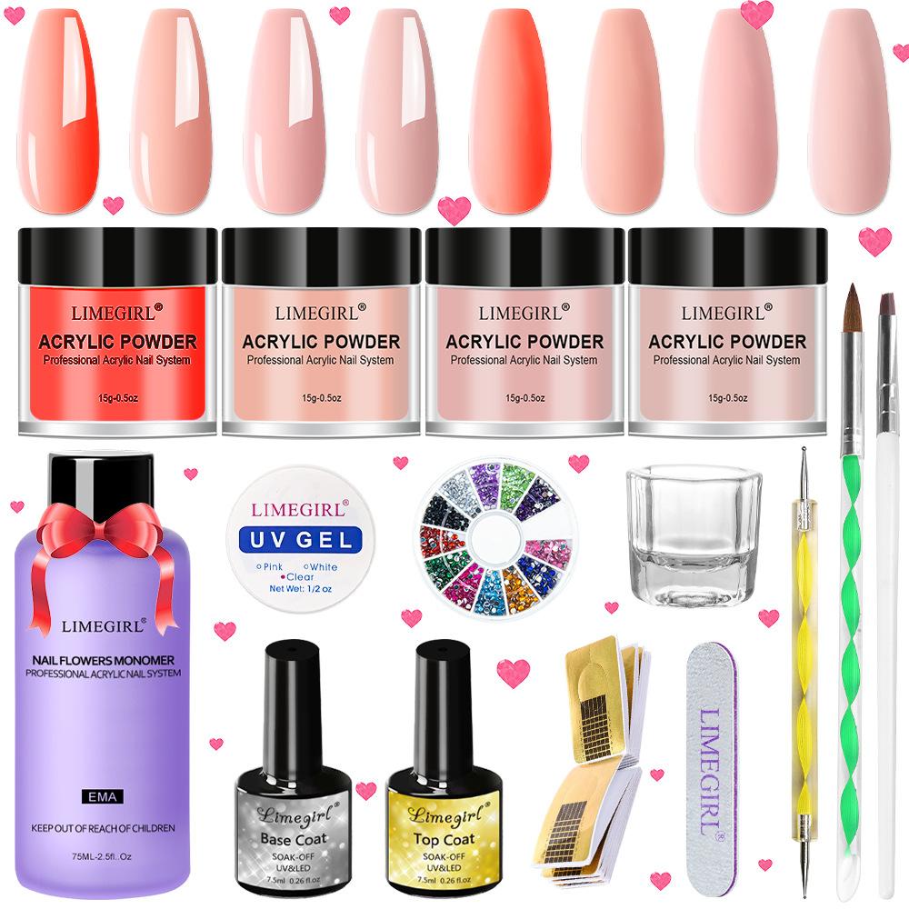 Acrylic Nail Powder Kit Full Set Optional Nail Drill Tools Professional Manicure Set Fast Curing Nail Art Extension