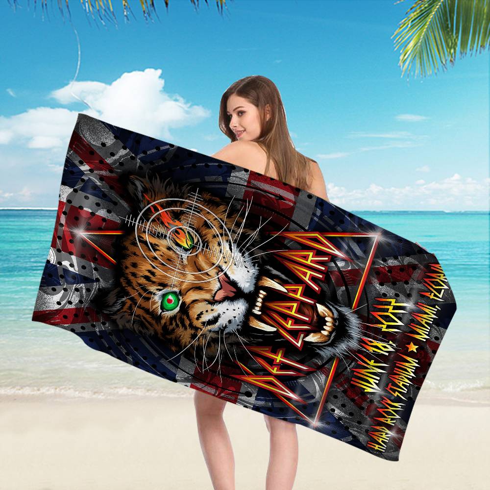 D-Def L-LeppardS Band Anime Beach Swimming Towel Soft Absorbent Washcloth Children's Gifts for Kids Travel Camping Gym