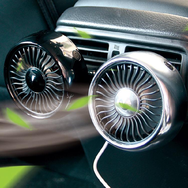 Car USB Fan Air Outlet Lighting LED Flash CoolingFan Portable Cooler Three-speed