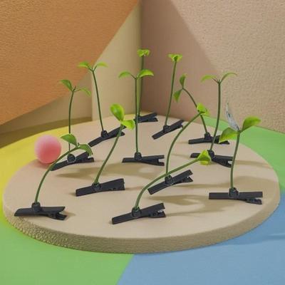 Quirky Green Grass Sprout Hair Clip - Cute and Small Top Headdress for a Fun Accessory