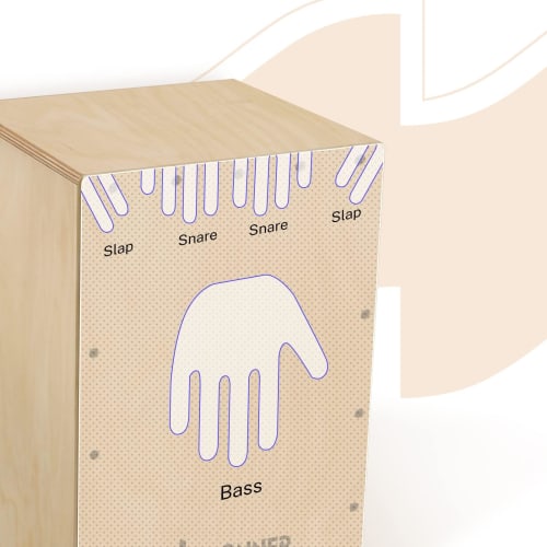 Donner Cajon Percussion Instrument, Full-Size Wooden Box Drum with Guitar Strings, Cajon Bag, Rubber Feet, and Strings, Elegant Birch, 30*30*48cm (DCD