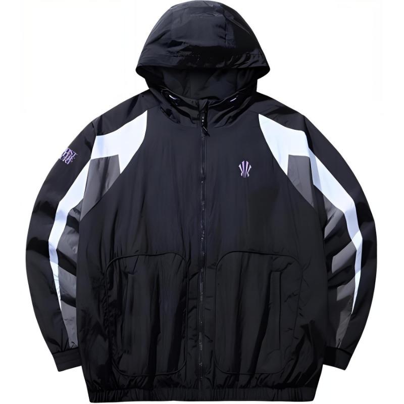 

Anta Kyrie Irving Series Color Block Hooded Sports Jacket Black Men 172441603N-3 M