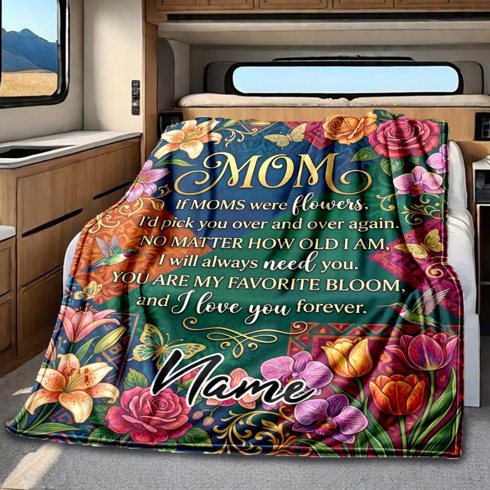 Thank You Mom Appreciation Card Customize Your Name Blanket Soft Warm Cozy Versatile For Sofa Couch Office Bed Picnics Ideal For All Seasons Warmthful