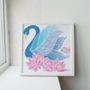 1Pc PET Hollow Out Drawing Painting Stencils, for DIY Scrapbook, Photo Album, with 1Pc Art Paint Brushes, Swan, 300x300mm