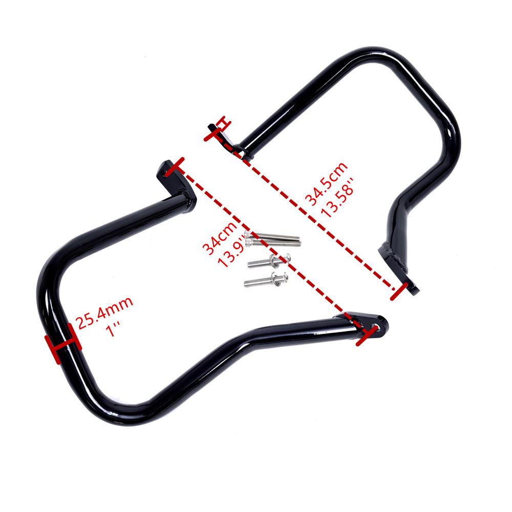 Guard Crash Bar Rear Saddlebag Guards For Harley Davidson Softail Heritage Classic Springer Deluxe FLSTN FLSTC 00-17