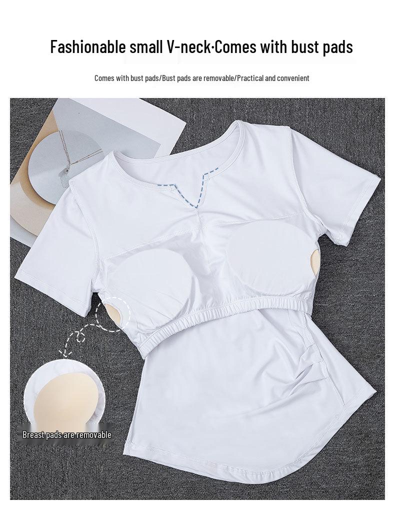 Dámská letní 2025 rychleschnoucí sada sportovního oblečení na badminton a tenis s plisovanou sukní