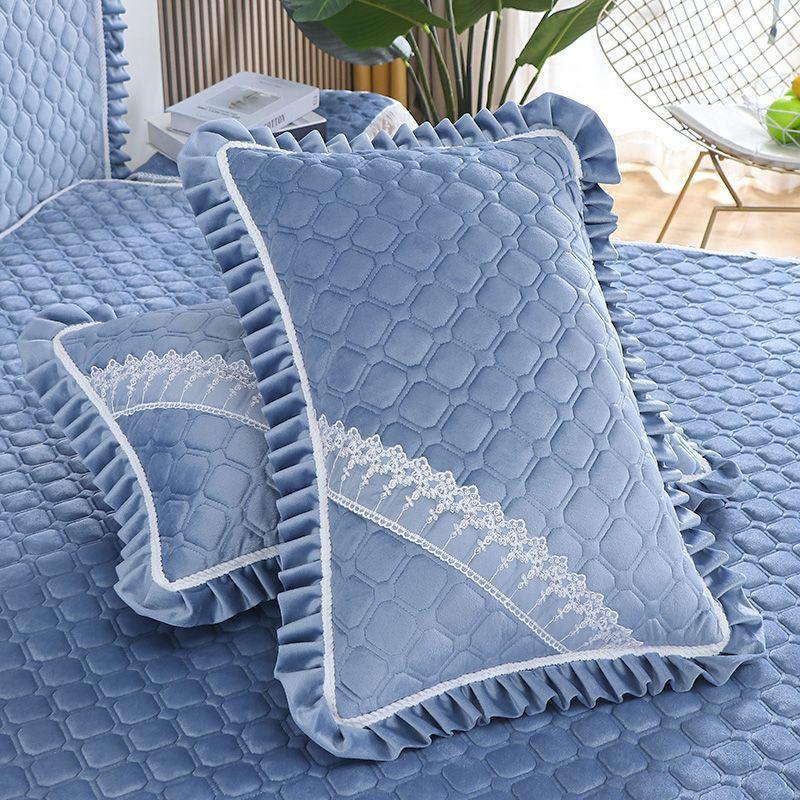 

Пара наволочек с зашифрованным хлопком и утолщенным мехом, креативная черная наволочка с грибковым краем (без хлопкового сердечника) 50x75cm pair (no pillow core)