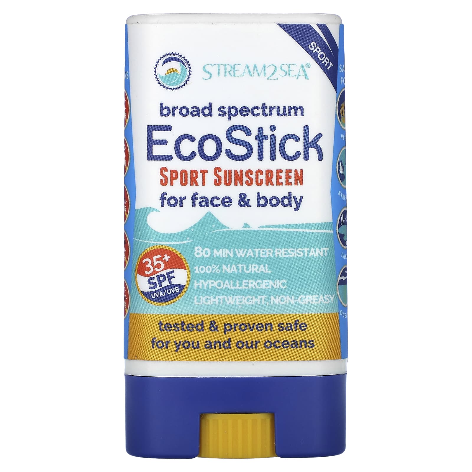 

Stream2Sea, Ecostick Sports Sunscreen, Spf 35+, 14G(0.5Oz)