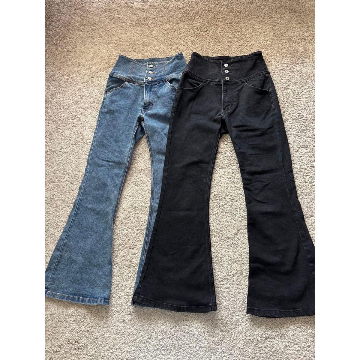 WEGO Flare Denim Pants 2 Piece Set