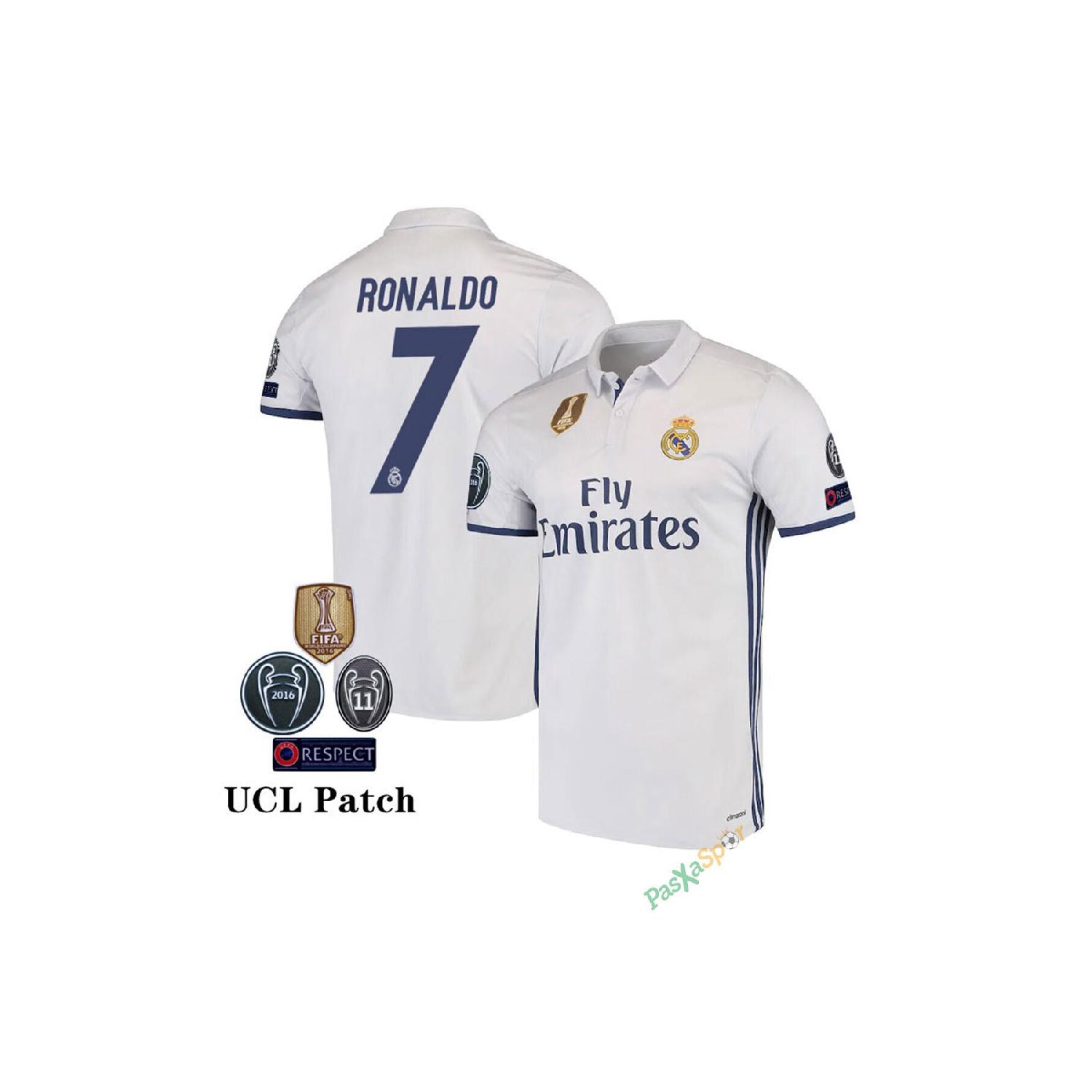 

Реал Мадрид 2017 Домашняя футболка с коротким рукавом Лиги Чемпионов Роналду
