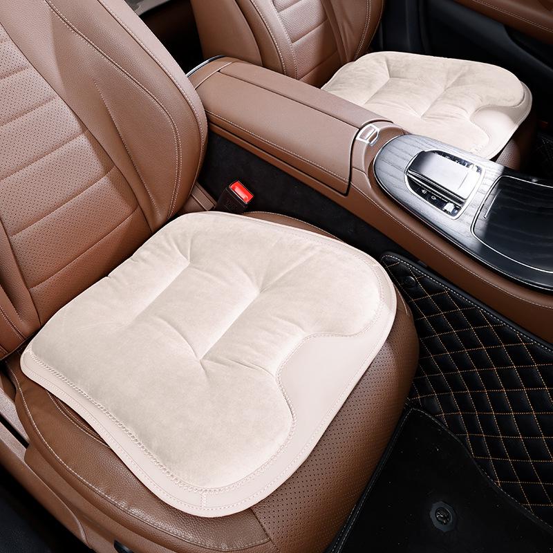 Luxury Flannel Winter Plush Car Seat Cushion for Mercedes-Benz & BMW - Thick, Warm, Three-Piece Rear Set