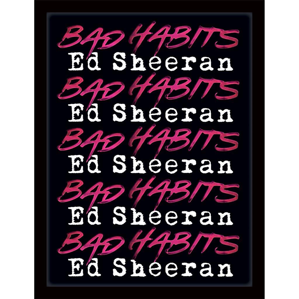 Ed Sheeran Bad Habits Repeat Framed Poster