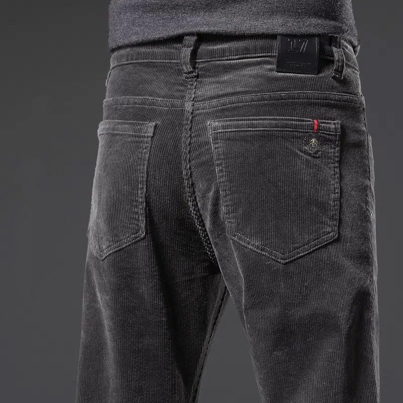 Corduroy Jeans Men's Middle-aged High-end Loose Straight Large Size Casual Men's Pants Spring Business Long Pants Men