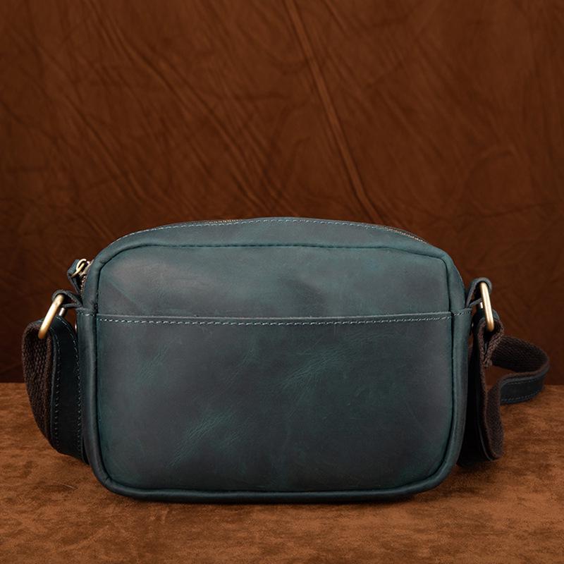 

Компактная мужская сумка кроссбоди - Кожа верхнего слоя, коровья кожа Crazy Horse, сумка-мессенджер на одно плечо