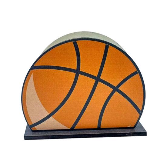 Sports Ball Napkin Holder for Table, Freestanding Wooden Napkin Dispenser, Tabletop Tissue Towel Holder for Sports Theme Birthday Party Supplies