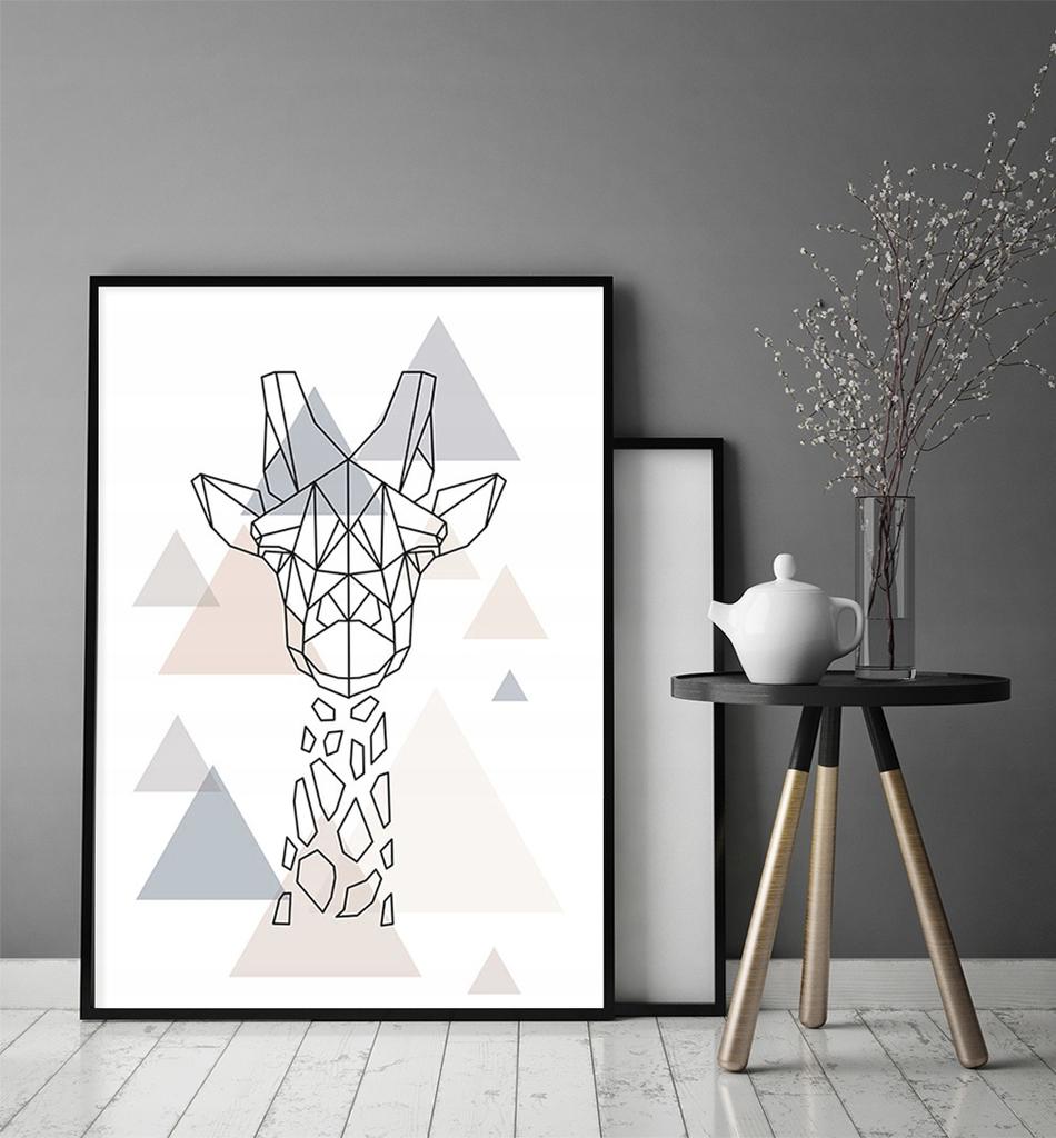 Obraz plakat w ramie 43x33 cm żyrafa p1183