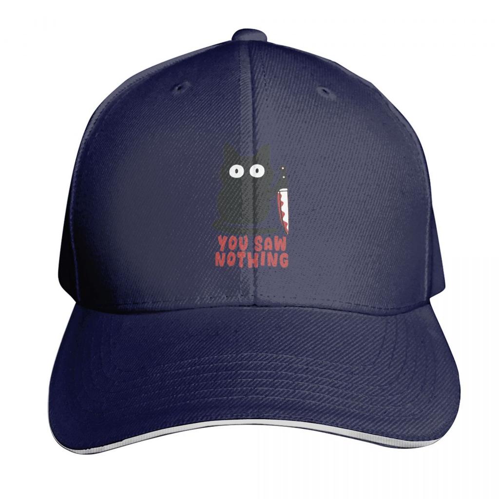 Svart Katt Mordkatt Du Såg Ingenting Keps Mode Casual Basebollkepsar Justerbar Hatt Hip Hop Sommar Unisex Basebollkepsar