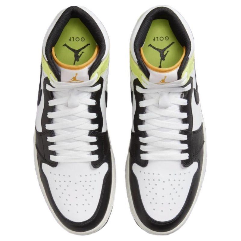 Air Jordan 1 High Golf "Volt Gold" pánské vysoké golfové boty bílá/černá DQ0660-105