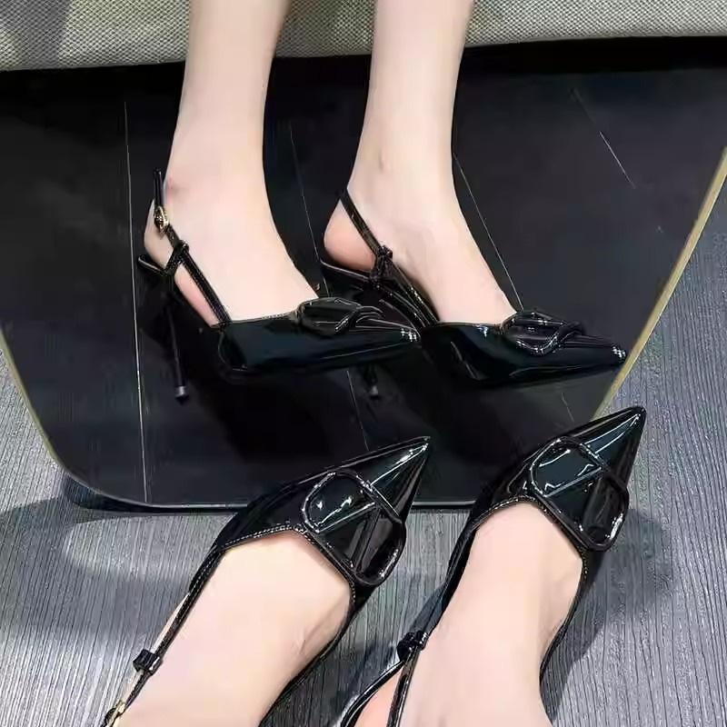 High heels women's French spring and summer light mouth wedding shoes fashion 2025 nude small fragrance versatile stiletto pointed head bag head