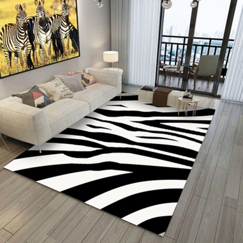 Home Decor Bedroom Mat Zebra Pattern Carpet Living Room Bedroom Soft Carpets Anti -Slip Floor Mats Water Absorption Rugs Tapis