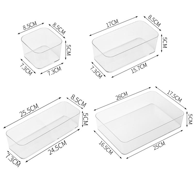 Transparent Box Storage Organizer Desk Plastic Container Drawer Organizer Table Jewelry Box Makeup Organizer Boxes