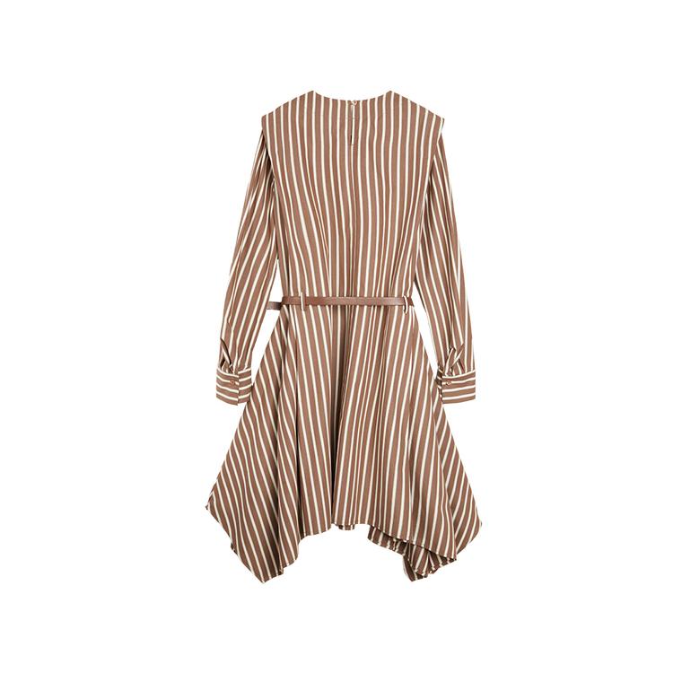 ELLE French Striped Fashion Design Casual Versatile Shirt Dress Elegant Long Sleeve Dress Women dresses L8ALM216
