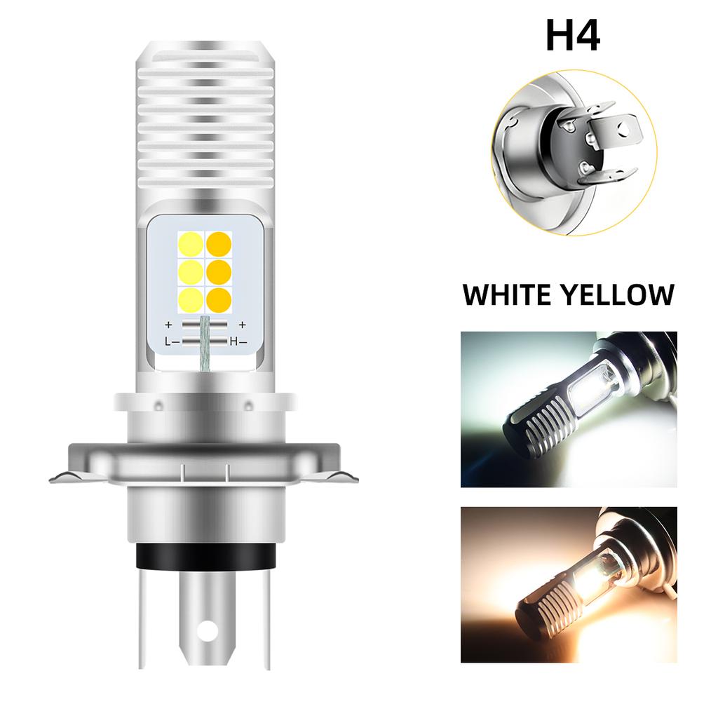 H4 BA20D P15D LED Bulbs Motorcycle Headlight Canbus Hi/Lo Beam Lamp 12SMD Super Bright Day Running Light for Motorbike Scooter