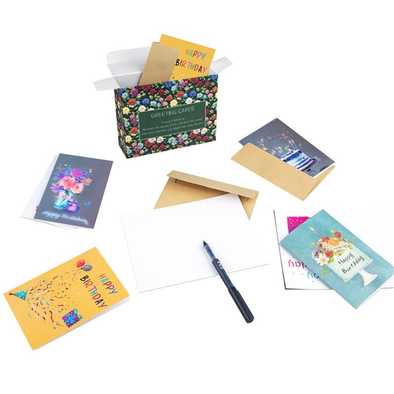 Birthday Card Handmade Greeting Card with Envelope Colorful Surprise Card for Women Festives Celebration Supplies
