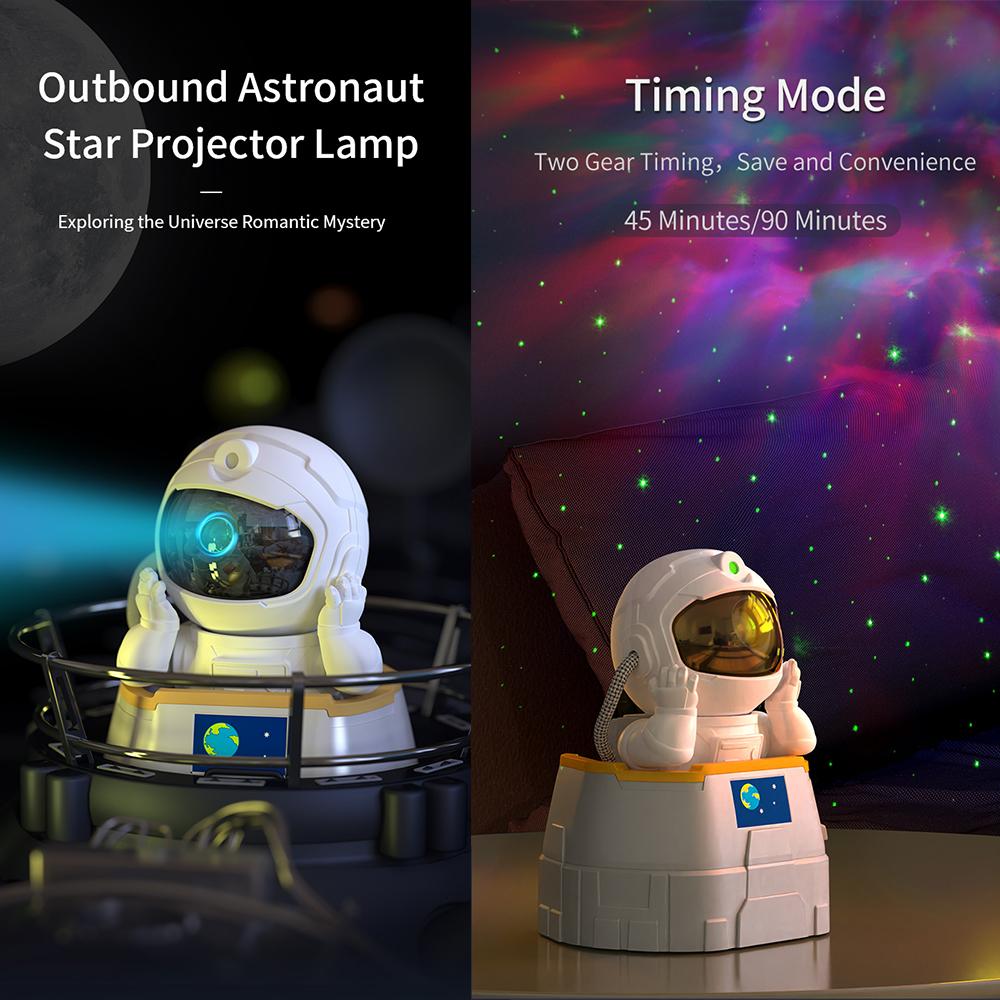 Astronaut Projector Lamp Colorful Star Projection Night Light with Timer and Remote Night Light for Kids and Adults