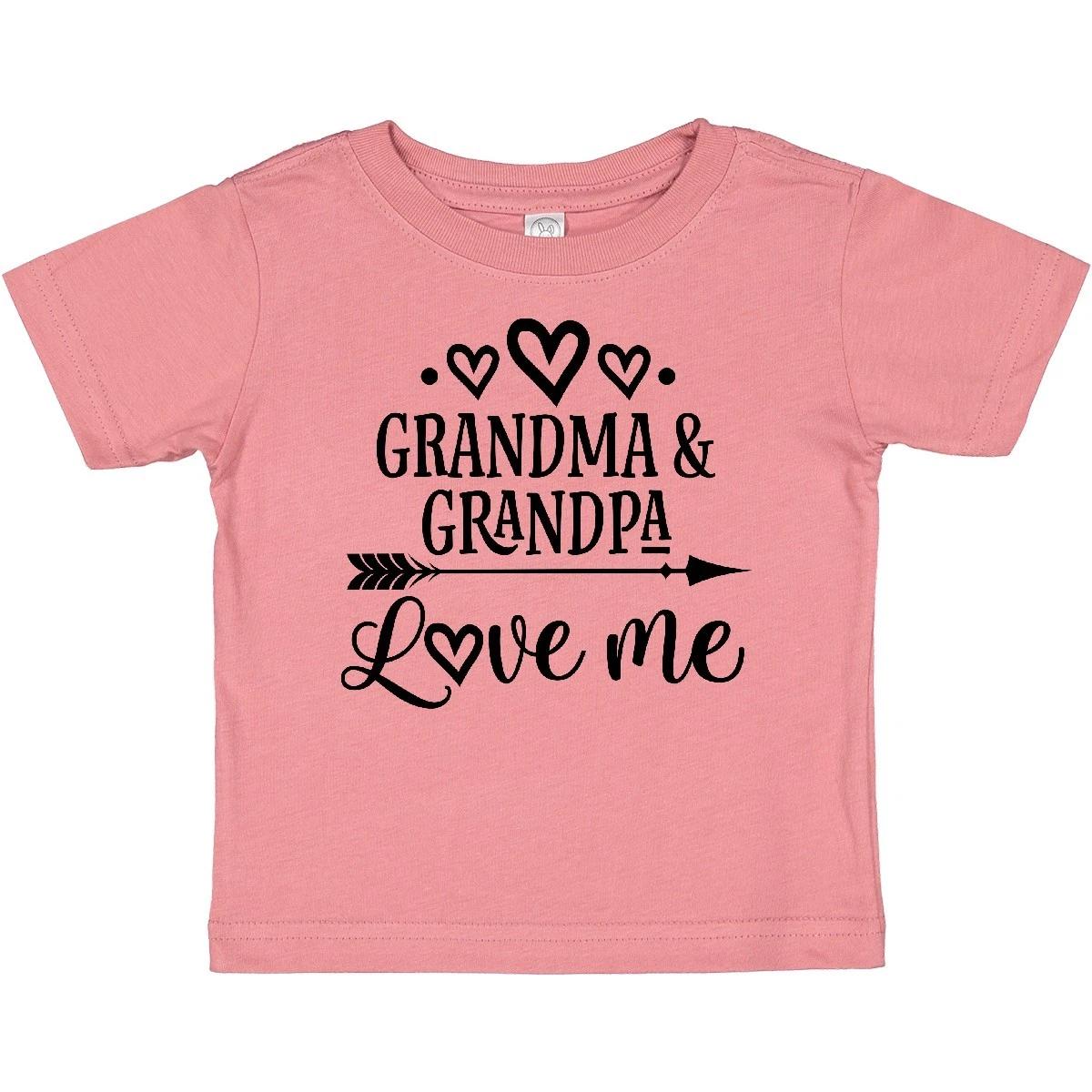 Inktastic Grandma Grandpa Love Me Arrow Baby T-Shirt Clothing Clothes Grandkids 140
