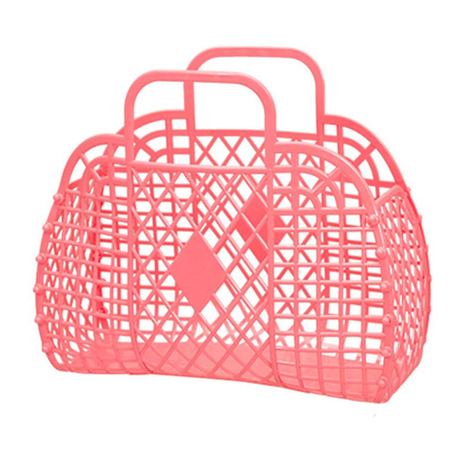 

Корзина для хранения из пластика, многоразовая, портативная, складная, для пляжа, дома, у кровати, для покупок, игрушек 250x110x220mm/9.84x4.33x8.66in красный