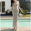 French Style Socialite Style Lace Strap Mermaid Dress Summer Graceful and Fashionable Slim-Fit Art Style Wind Strap Dress