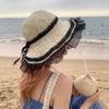 Lace Straw Sun Hat Children's Large Brim Summer Breathable Straw Hat Seaside Full Face Shading Sun Protection Hat Tide