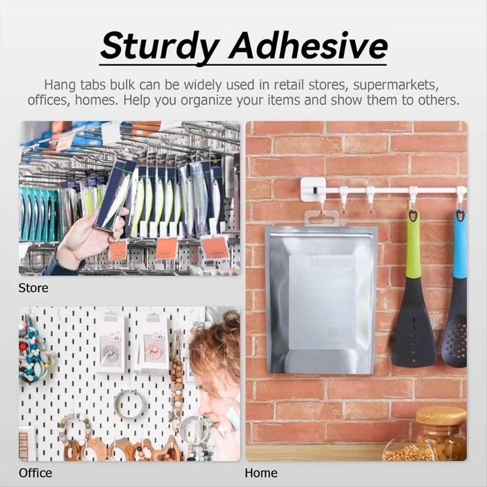 100PCS PET Plastic Plastic Hanging Tags Transparent Retail Packaging Hook Supermarket Store