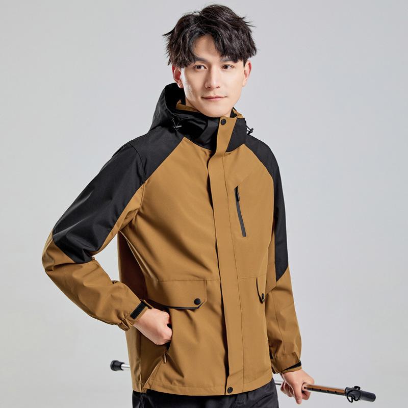 

Унисекс ветрозащитная вышитая командная куртка для мужчин и женщин походная рабочая одежда дорожные куртки для активного отдыха 5XL хаки/коричневый