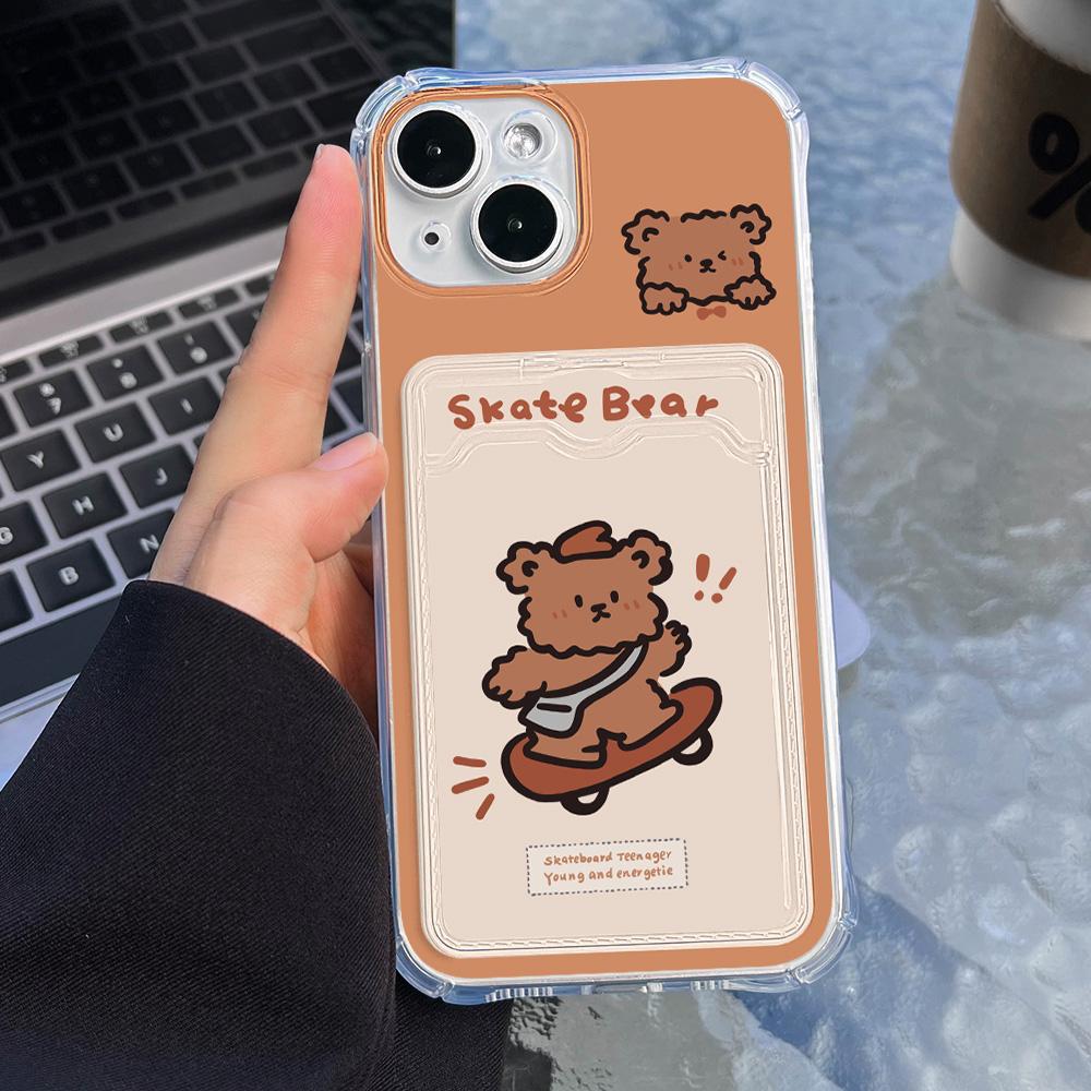 Pouzdro na telefon na kartu pro iPhone 11 13 XR 15 14 Pro Max iPhone 12 16 7 8 Plus XS Max Samsung S24 S23 A15 A55 A05 A54 Redmi 12 13C 13 9 Cartoon Protection
