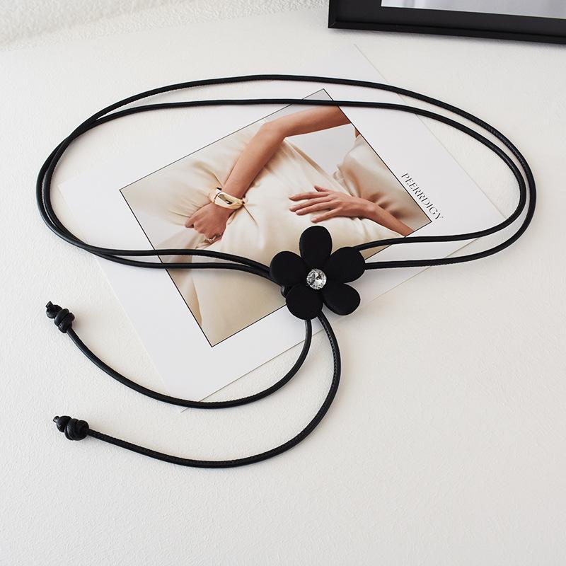 

And Versatile Soft Floral Pu Leather Waist Belt For Women Perfect For Any Dress Style чёрный