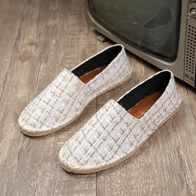Summer Linen Sole Shoes Straw Retro Fisherman Shoes Cloth Shoes Men's Lazy Shoes Casual Shoes Canvas Shoes Men's Shoes Trendy Shoes