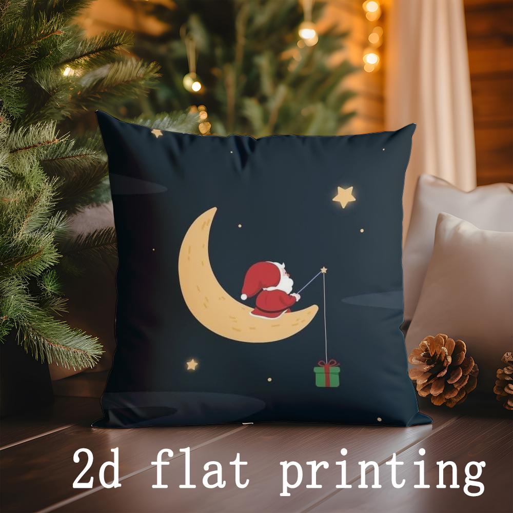 

Home Decor Christmas-themed Cushion Covers with Festive Prints Pattern Cushion Cover Suitable for Sofa Bedroom Car Pillow Cover 40x40cm
