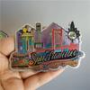 San Francisco Los Angeles Travel Souvenir Fridge Sticker Europe America Fridge Decor World Travel Souvenir Foil Paper Home Decor