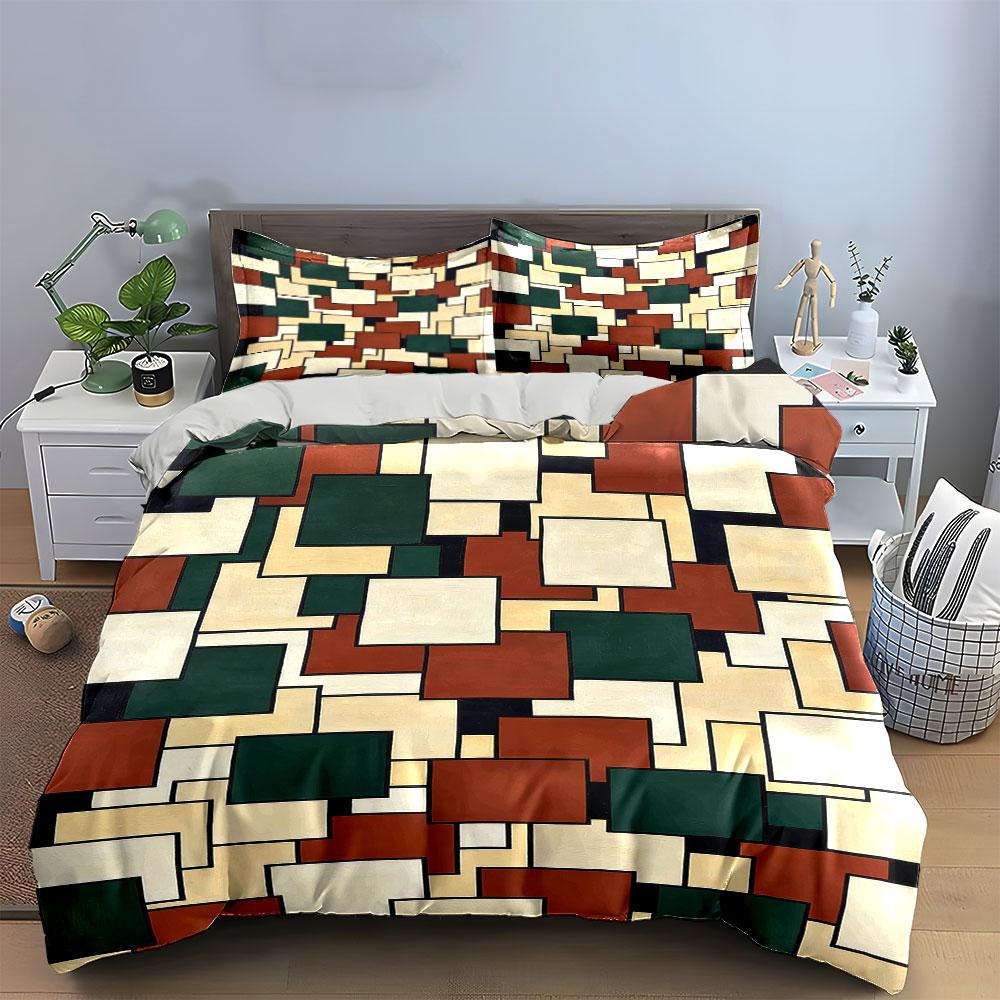 Abstract Overlapping Rectangular Shapes. Bedding Sets Duvet Cover Sets Duvet Covers Pillowcases(1 * Duvet Cover 2 * Pillowcases Without Duvet Insert)