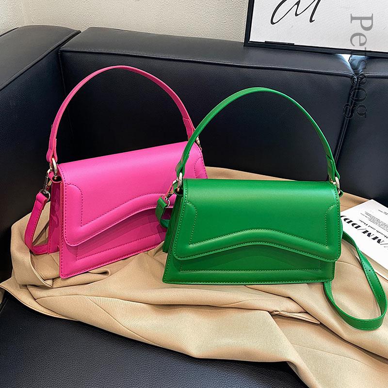 Designer Shoulder Bag Casual Solid Color Leather Small Handbags 2023 New Fashion Women'S Bag Square Flap Crossbody Bags