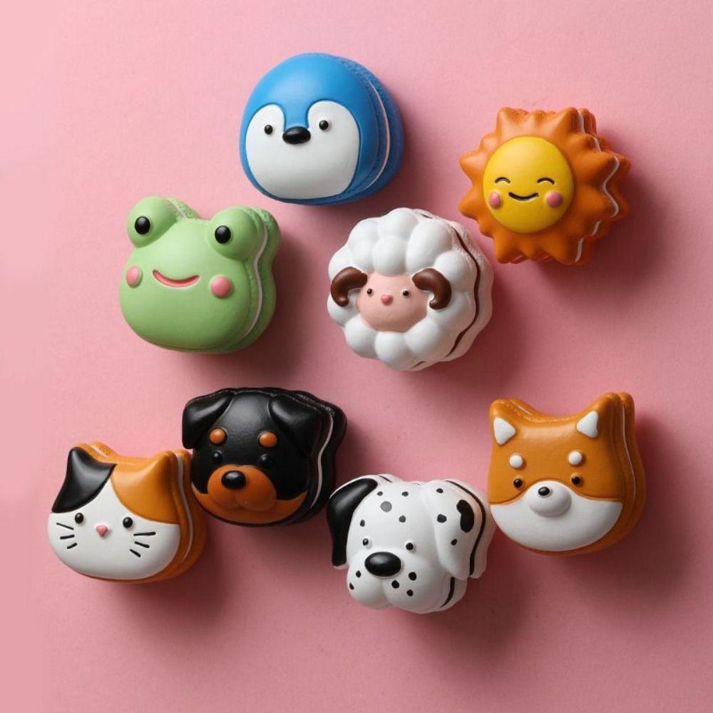 

2Pcs/set Decorative Cartoon Fridge Stickers Cute Resin Animal Ornament Kitchen Style 1