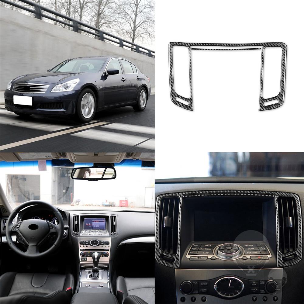 Middle Air Vent Outlet Cover Trim For 2007-2013 Infiniti G37 Real Carbon Fiber