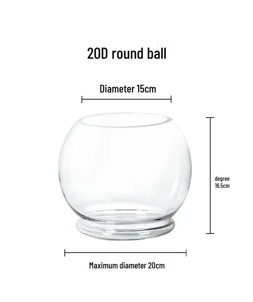 Large Round Glass Fish & Turtle Tank with Mini Hydroponic Planter