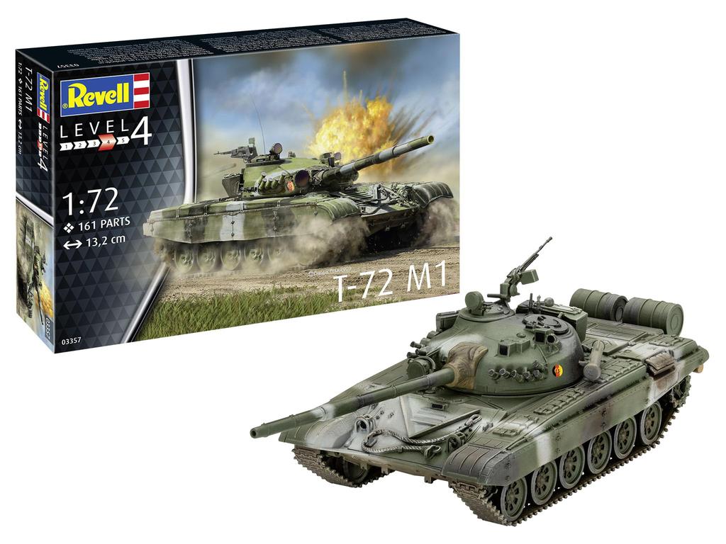 Уровень немецкого языка (Revell) 1/72 Советский Т-72 М1 Пластиковая модель 03357 танк (военный автомобиль)