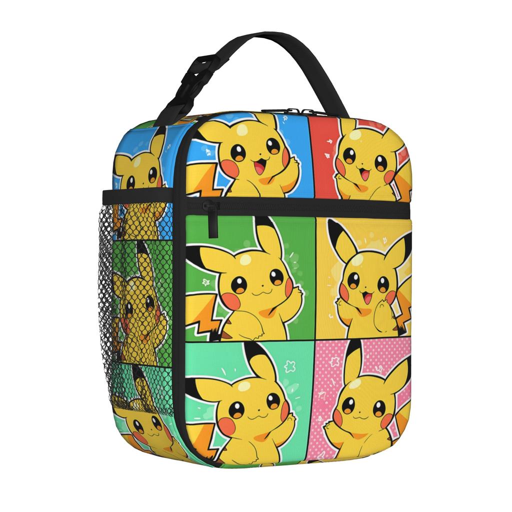 Cartoon Pokemon Theme Insulated Lunch Bag Insulation Bento Pack Rice Bag bolsa Student Bento Lunch Handbag Insulation
