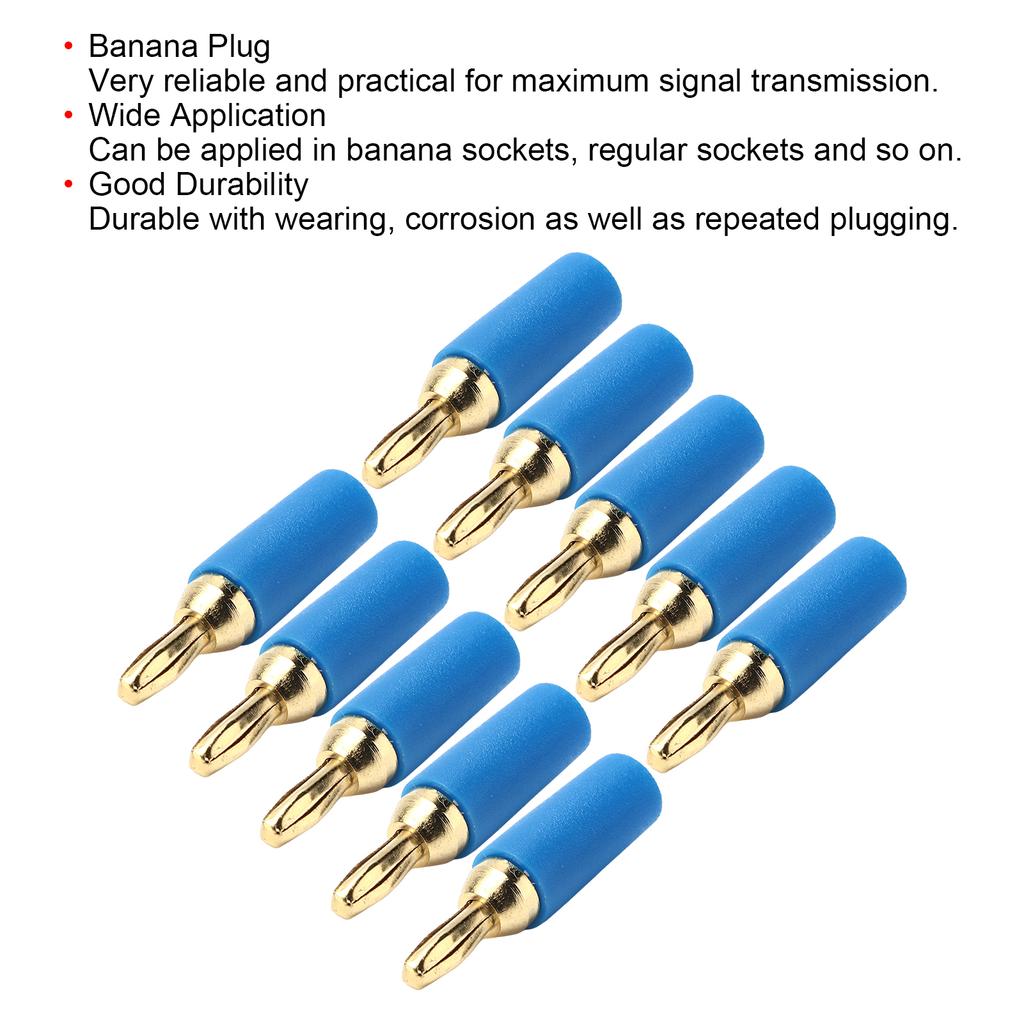10Pcs Banana Plug 2.5mm Gold Plated Brass Solder Type Male Connector Accessory Set Kit