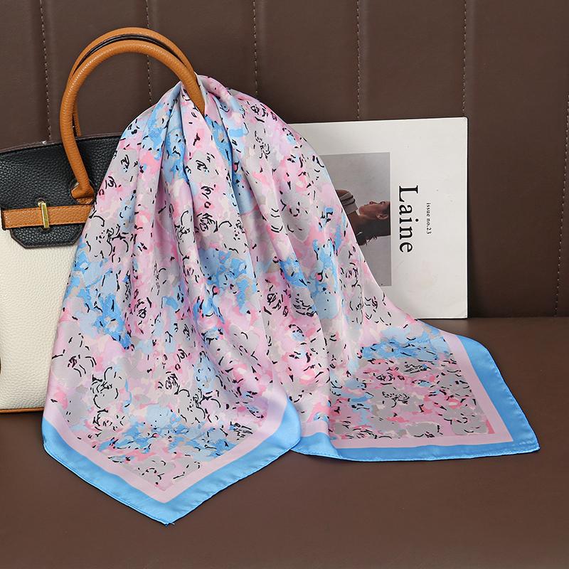 Foulard carré en satin de soie imprimé de luxe pour femmes, châle, hijab, foulard, ruban pour cheveux, bandeau, mode, bandana, nouveau