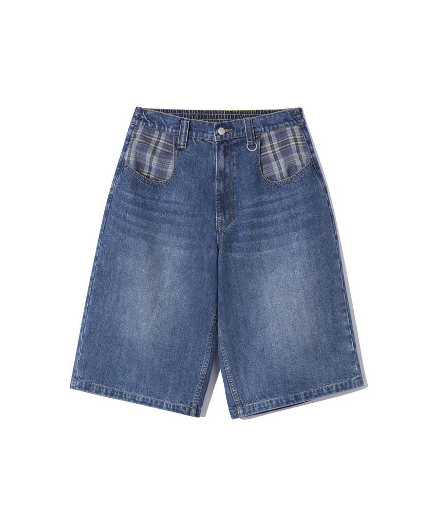 URBANSTOFF Patch Point Wide Bermuda Pants (Light Blue)